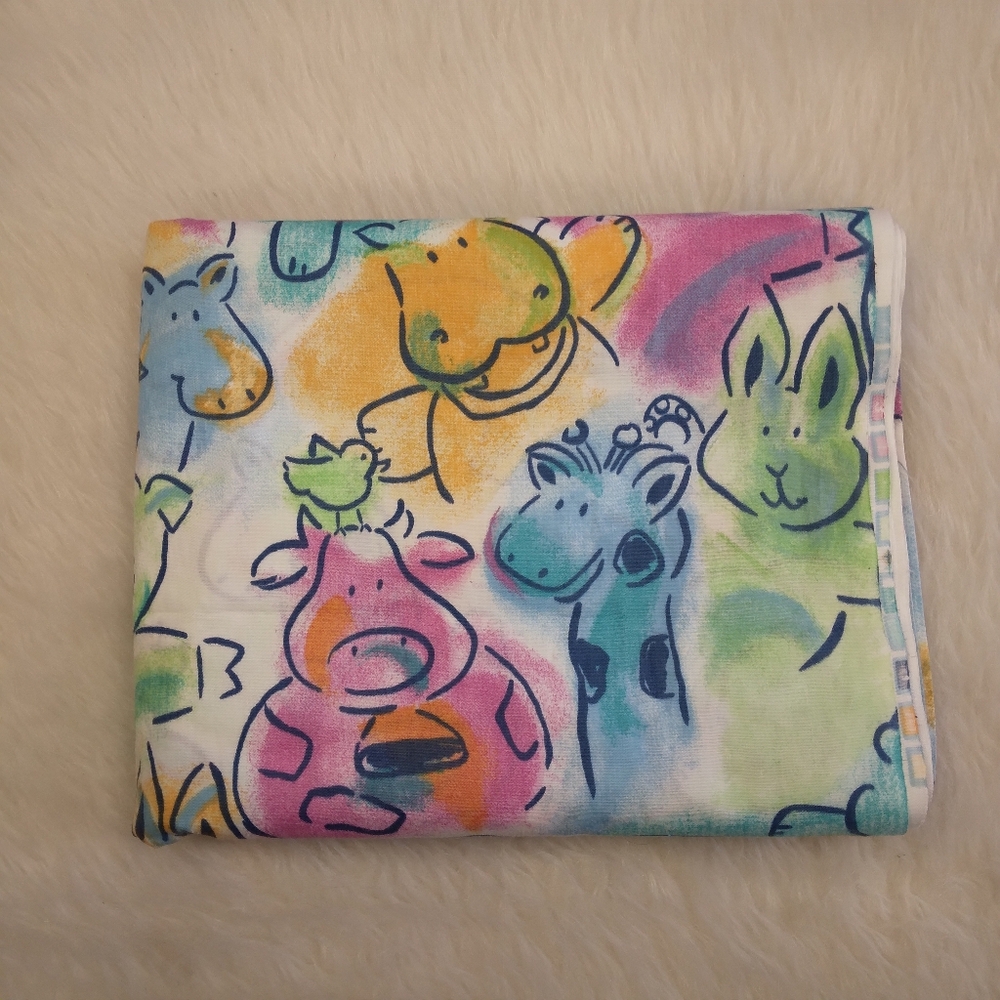 FABRIC Joyful, Playful Animals Adorn This Beautiful Pastel Cotton Fabric
